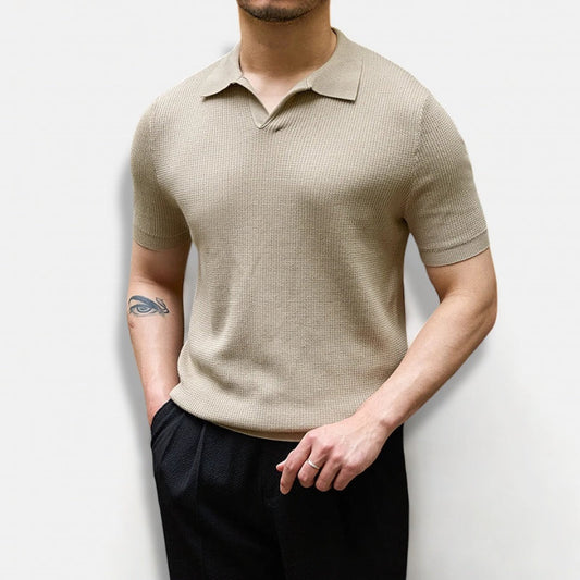 Summer v-neck polo english t-shirt