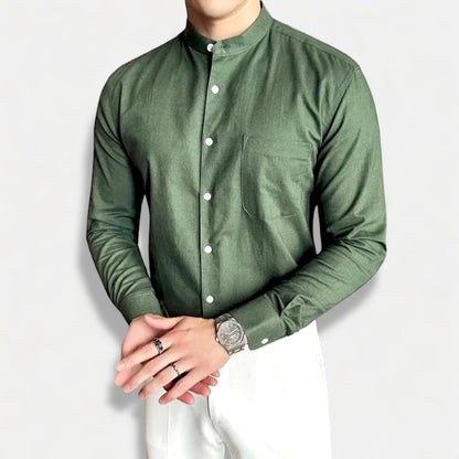 Linen smart casual long-sleeve shirt