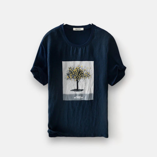 Tree print slim fit summer t-shirt