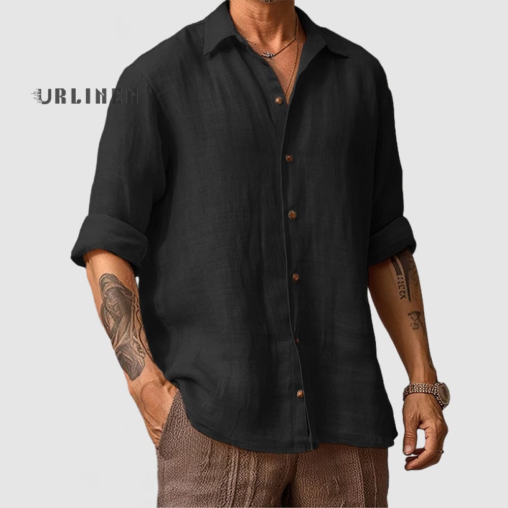 Chemise pour homme décontractée en lin de coton