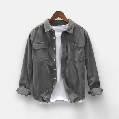 Corduroy cargo spring shirt