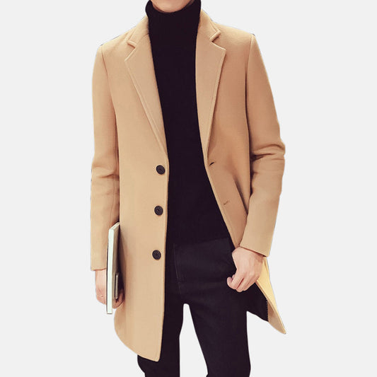 Manteau long à 3 boutons pour homme YML