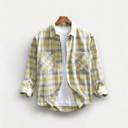 RETRO cotton summer plaid shirt