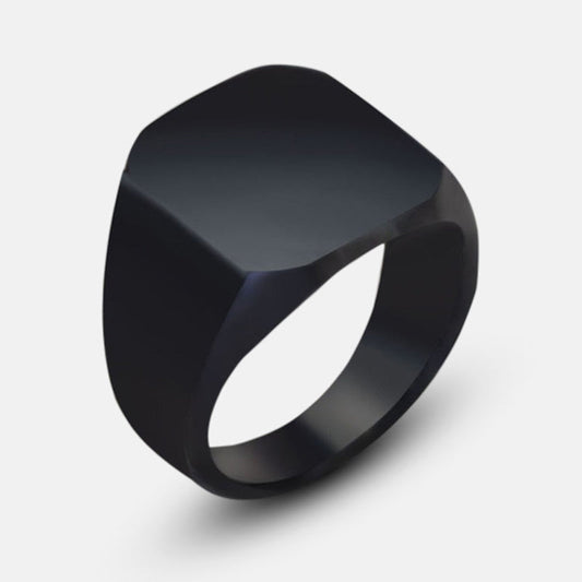 Bague noire classique pour homme YML