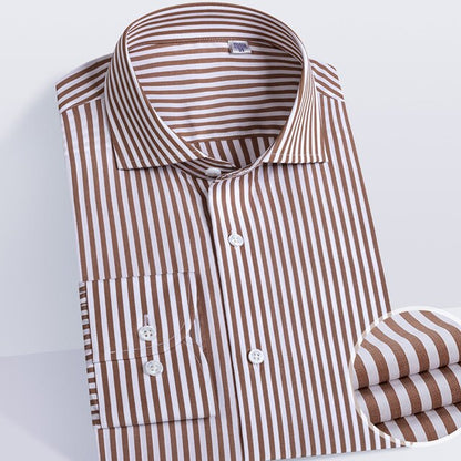 AntoniosClothing Striped Office Long-Sleeve Shirt