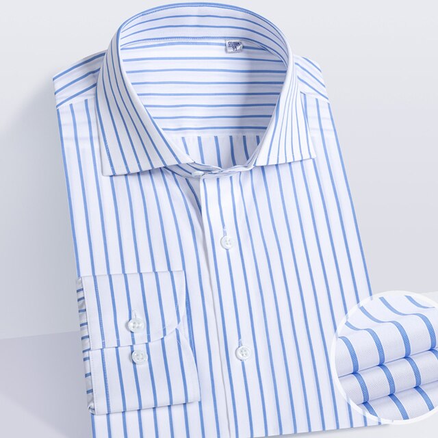 AntoniosClothing Striped Office Long-Sleeve Shirt