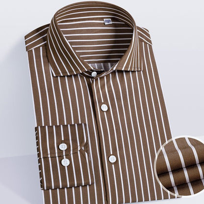 AntoniosClothing Striped Office Long-Sleeve Shirt