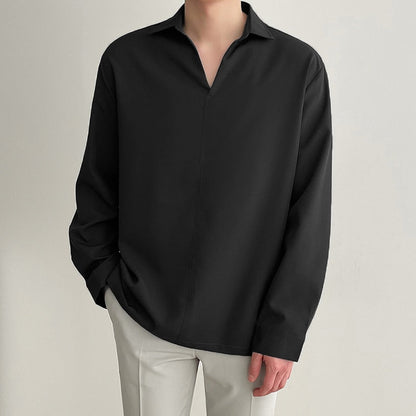 Korean Loose Fit Long-Sleeve Shirt