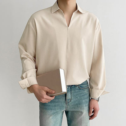 Korean Loose Fit Long-Sleeve Shirt