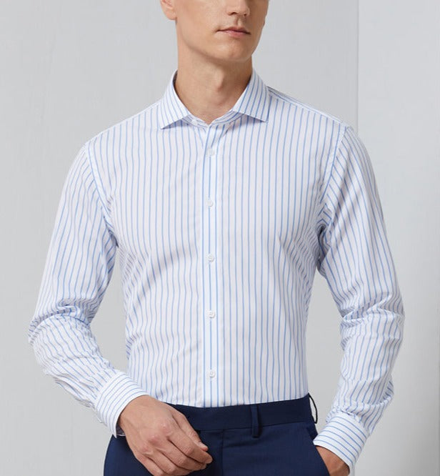 AntoniosClothing Striped Office Long-Sleeve Shirt