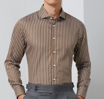 AntoniosClothing Striped Office Long-Sleeve Shirt