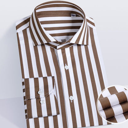 AntoniosClothing Striped Office Long-Sleeve Shirt