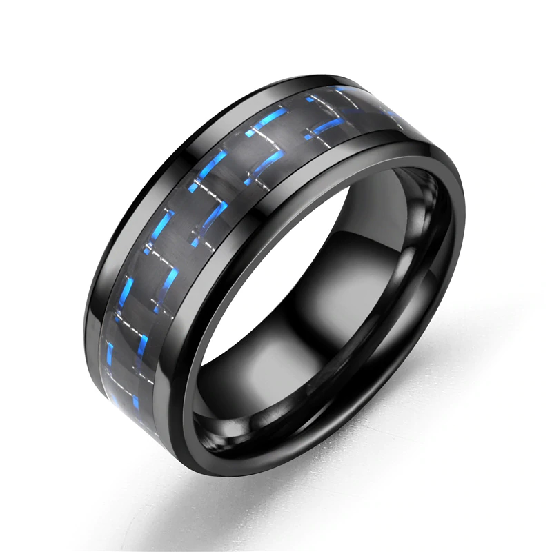 Bague en fibre d'acier inoxydable pour homme YML