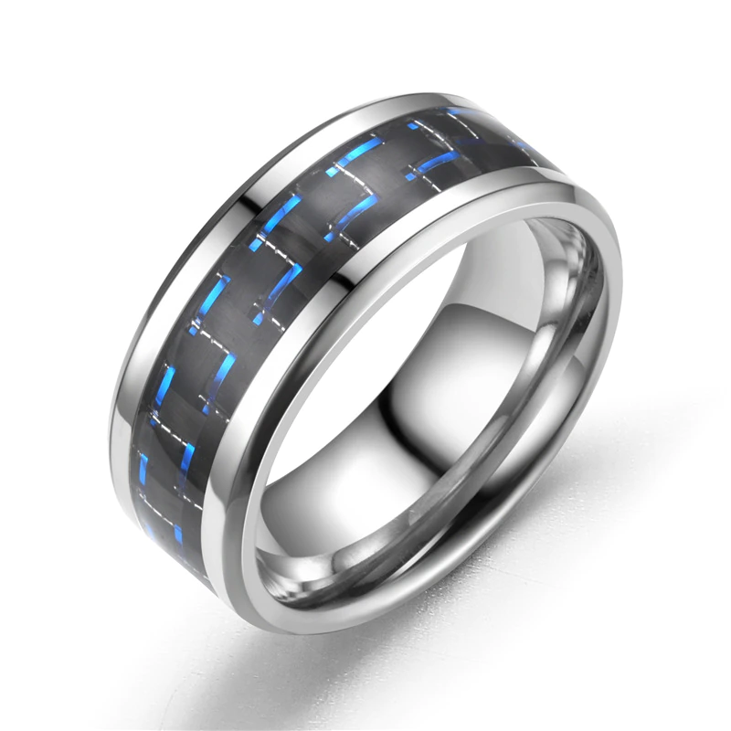 Bague en fibre d'acier inoxydable pour homme YML