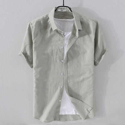 Antonios Short-sleeve Linen Shirt