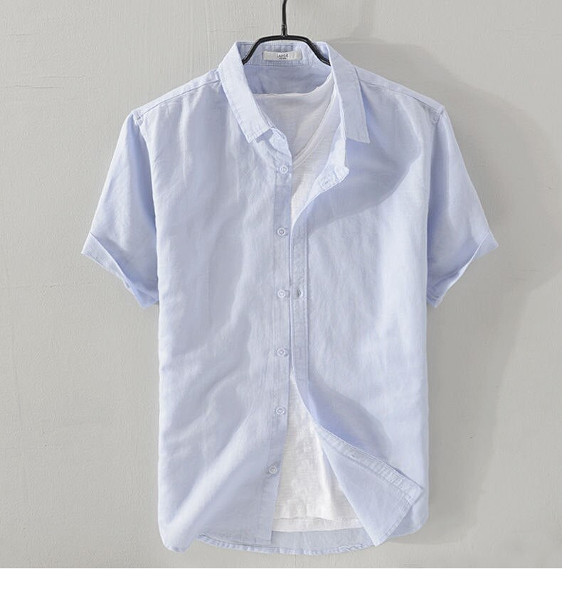 Antonios Short-sleeve Linen Shirt