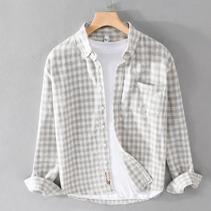 Chemise à carreaux décontractée 100 % coton YML