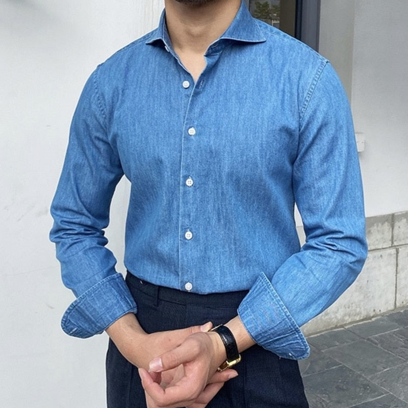 Blue Business Solid Shirt