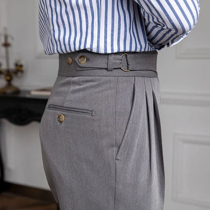 British high-waist trousers