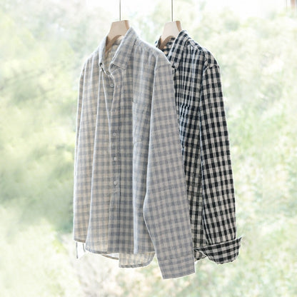 Chemise à carreaux décontractée 100 % coton YML