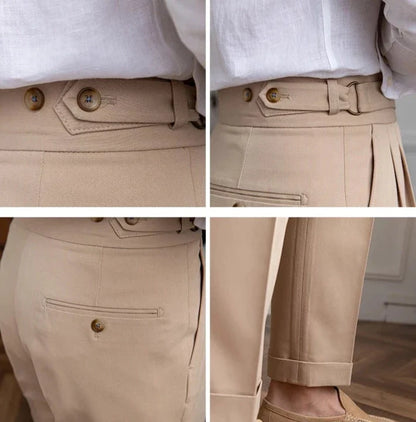 British high-waist trousers