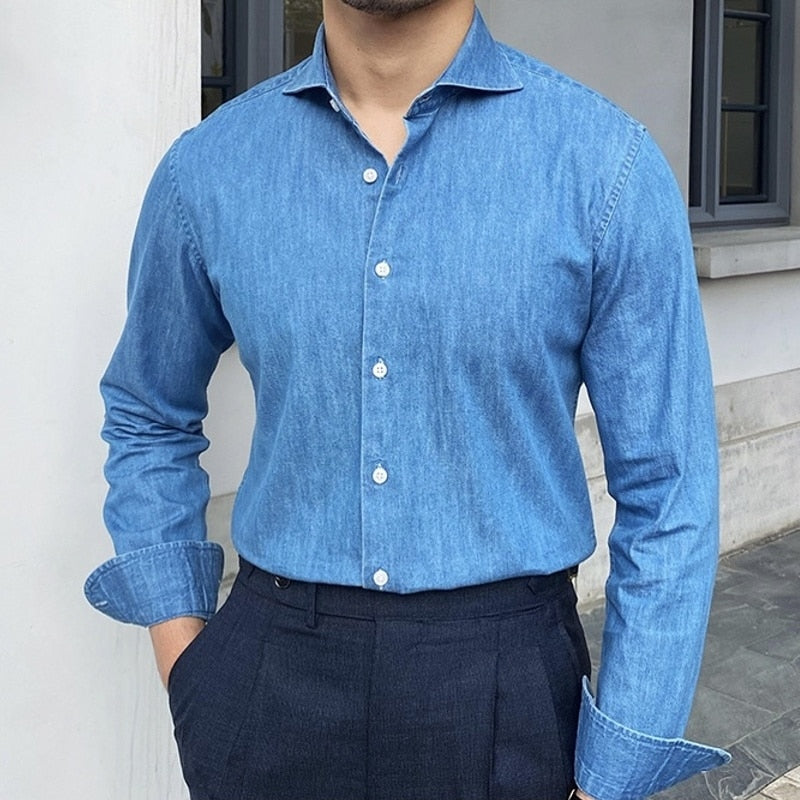 Blue Business Solid Shirt