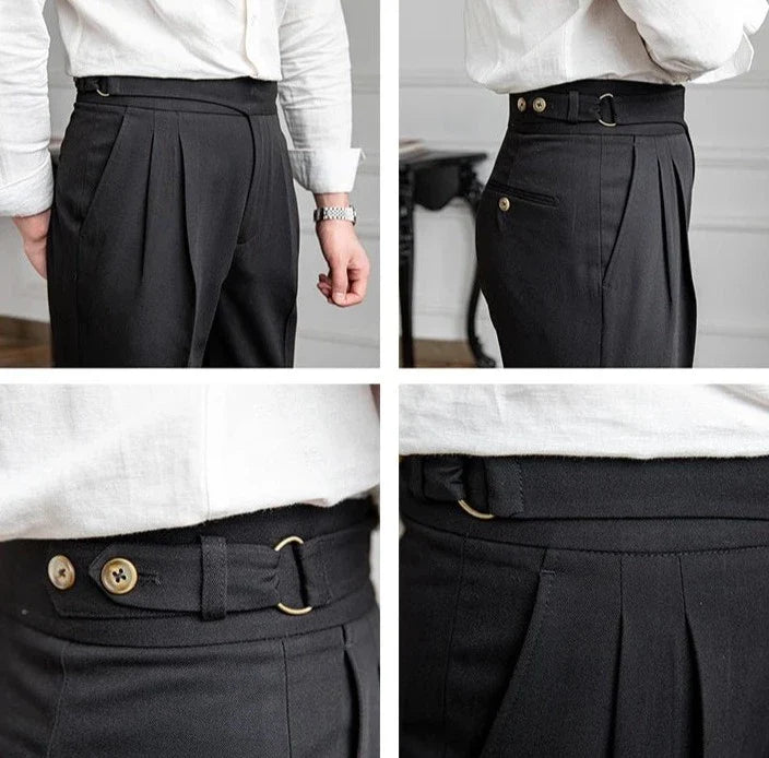 British high-waist trousers