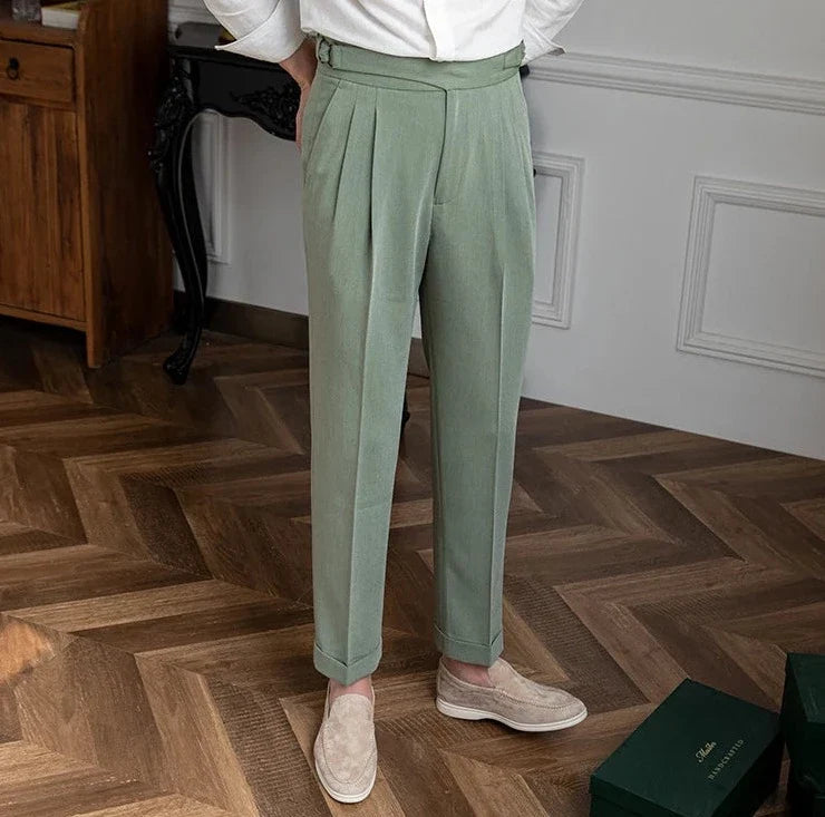 British high-waist trousers