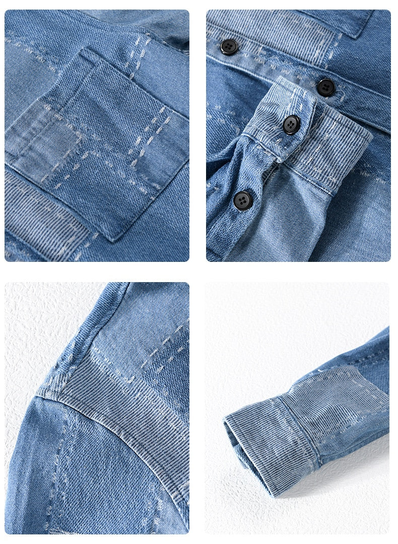 Chemise en jean à manches longues pour hommes YML