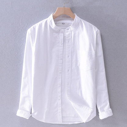 Chemise décontractée à manches longues en pur coton YML