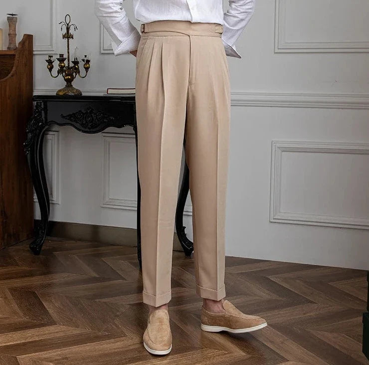 British high-waist trousers