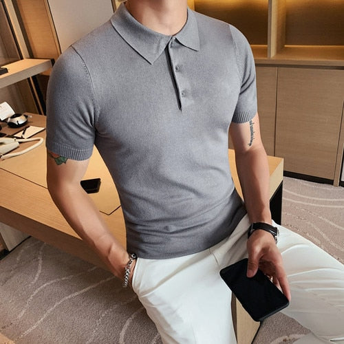 Summer Cotton Short-Sleeve Polo T-Shirt