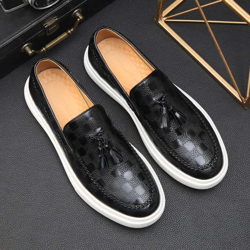 OXFORD plaid pattern loafers