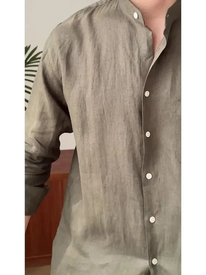 Linen smart casual long sleeve shirt