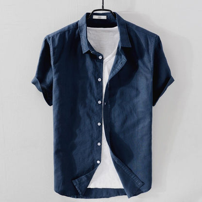 Antonios Short-sleeve Linen Shirt