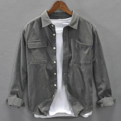 Corduroy cargo spring shirt