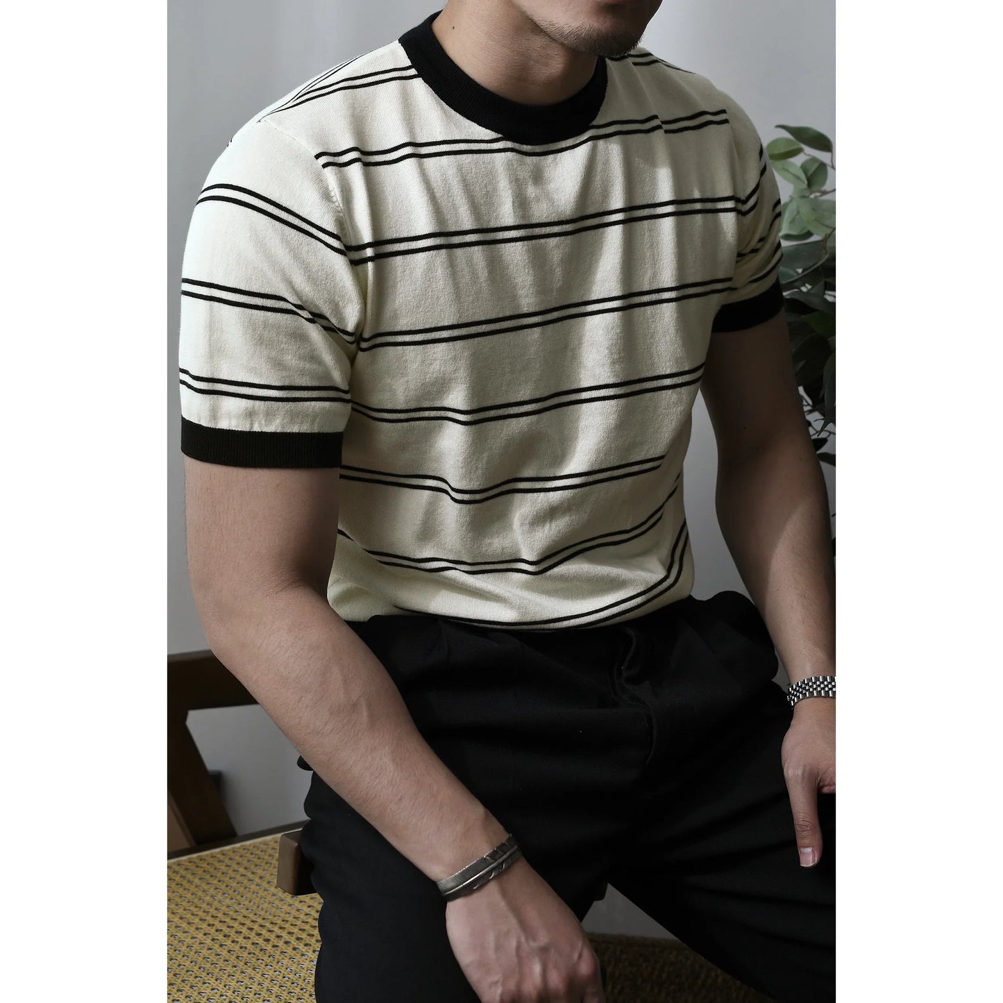 Smart casual striped summer t-shirt