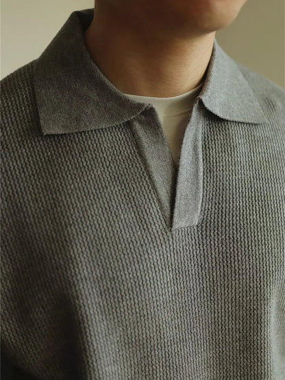 Polo turn-down collar sweater