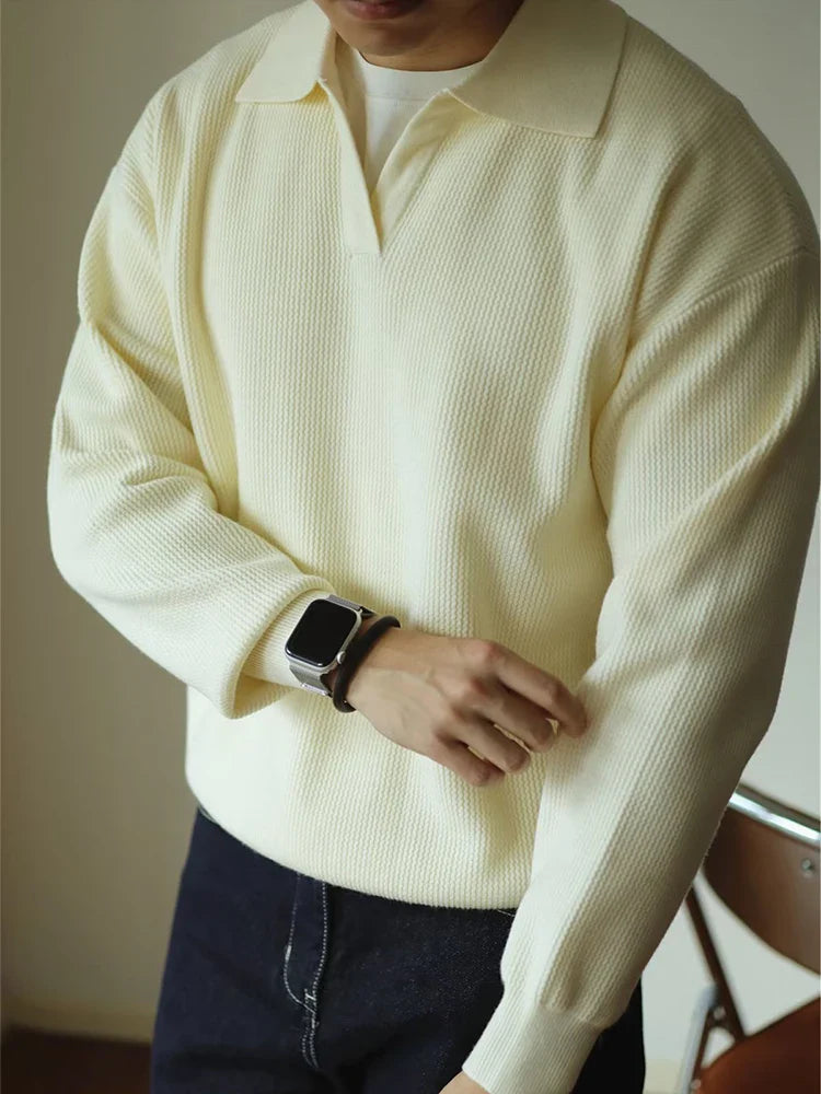 Polo turn-down collar sweater