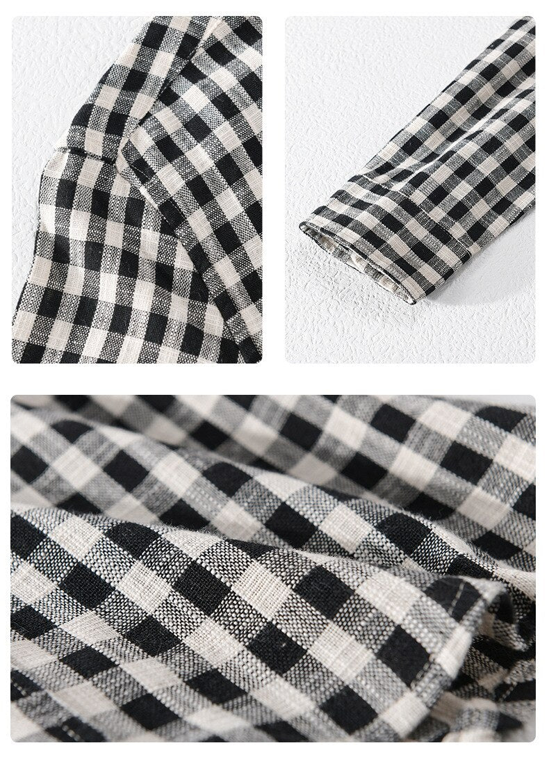 Chemise à carreaux décontractée 100 % coton YML