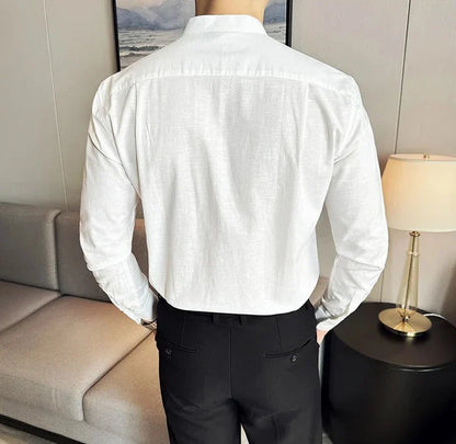 Linen smart casual long-sleeve shirt