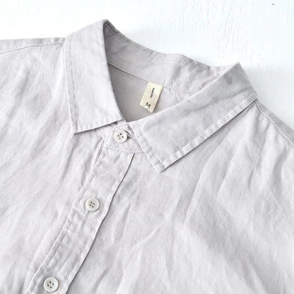 Italian pure linen long-sleeve shirt