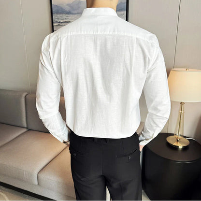 Linen smart casual long-sleeve shirt