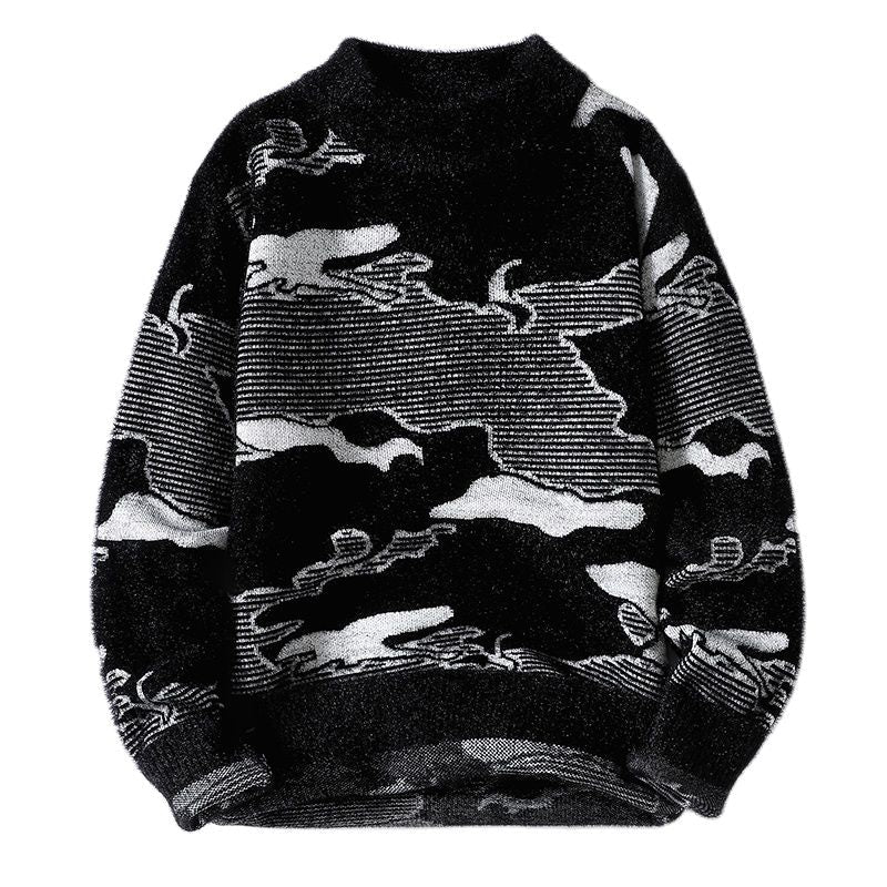 Pull à motif camouflage pour homme