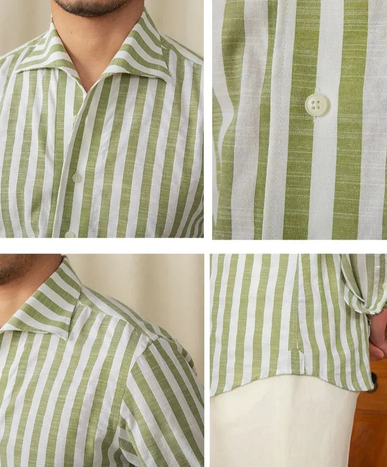 Business striped white summer shirt