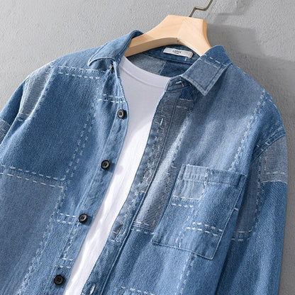 Chemise en jean à manches longues pour hommes YML