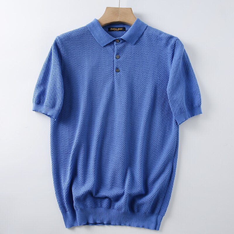 Business Knitting Polo Short Sleeve T-shirt Man