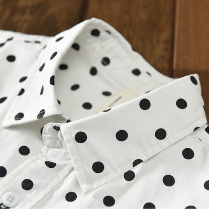 Chemise en pur coton à imprimé pois YML