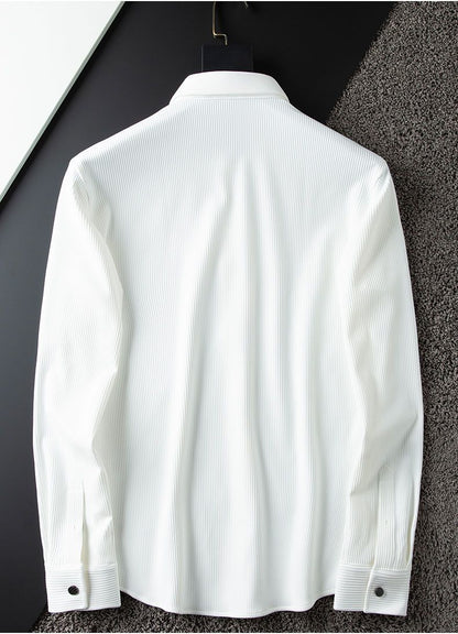 Business Casual Long-Sleeve Shirt with Turn-Down Collar