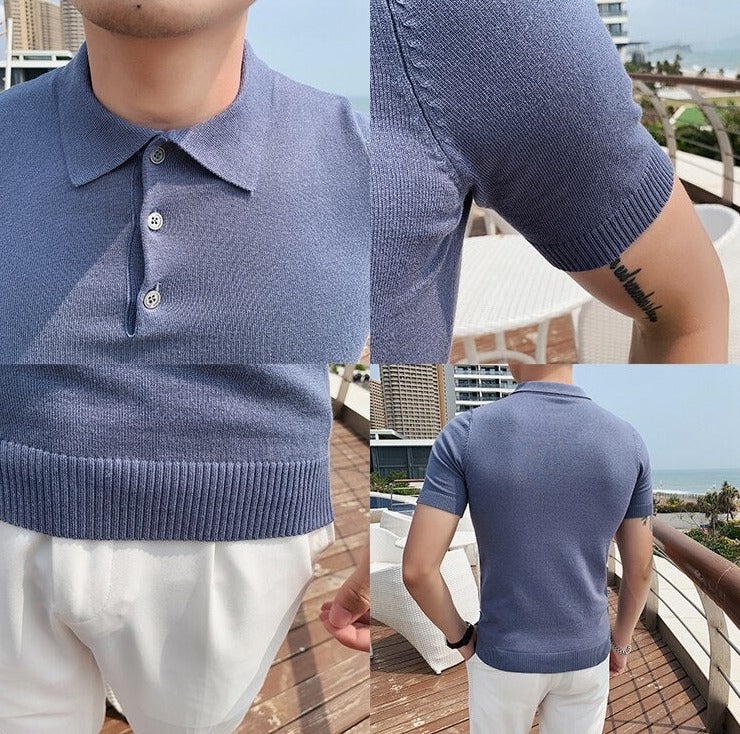 Summer Cotton Short-Sleeve Polo T-Shirt